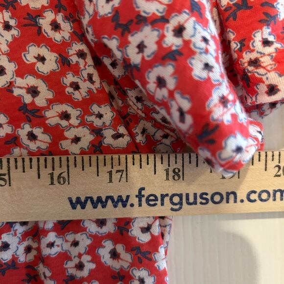 NWT Lucky Brand Floral Print Scoop Neck Stretch Knit Cotton Blend Tee M - Picture 12 of 12